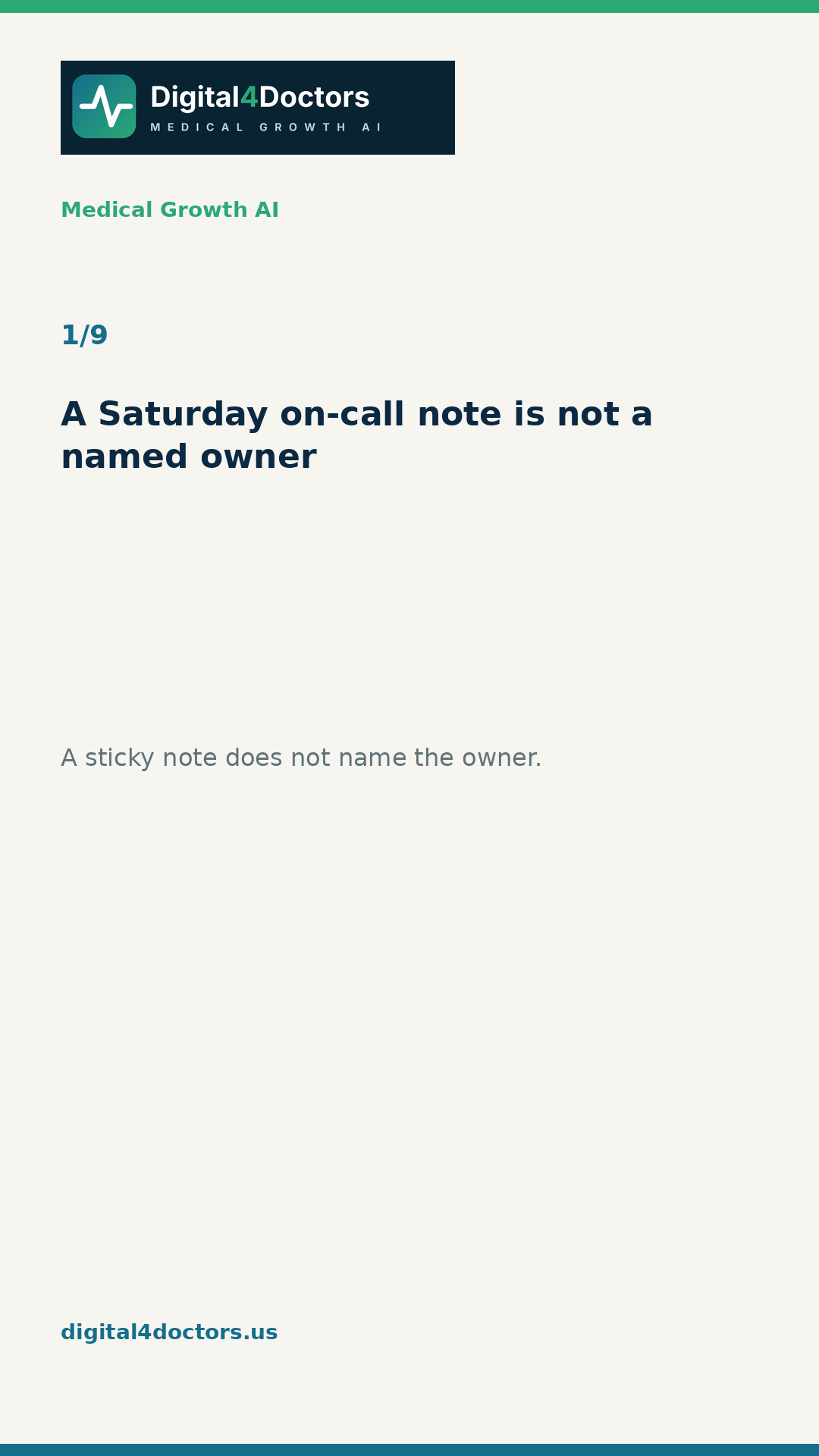 Saturday on-call note slide 1